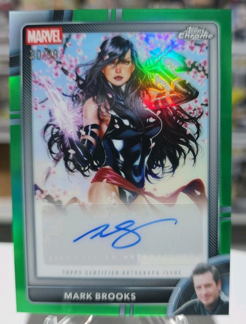 2026 Topps Chrome Marvel- Mark Brooks – PSYLOCKE – #AA-MB Green 30/99