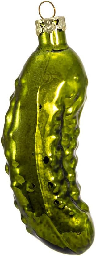 KURT ADLER 4″ HAND BLOWN GLASS TRADITIONAL CHRISTMAS PICKLE XMAS ORNAMENT GC0034