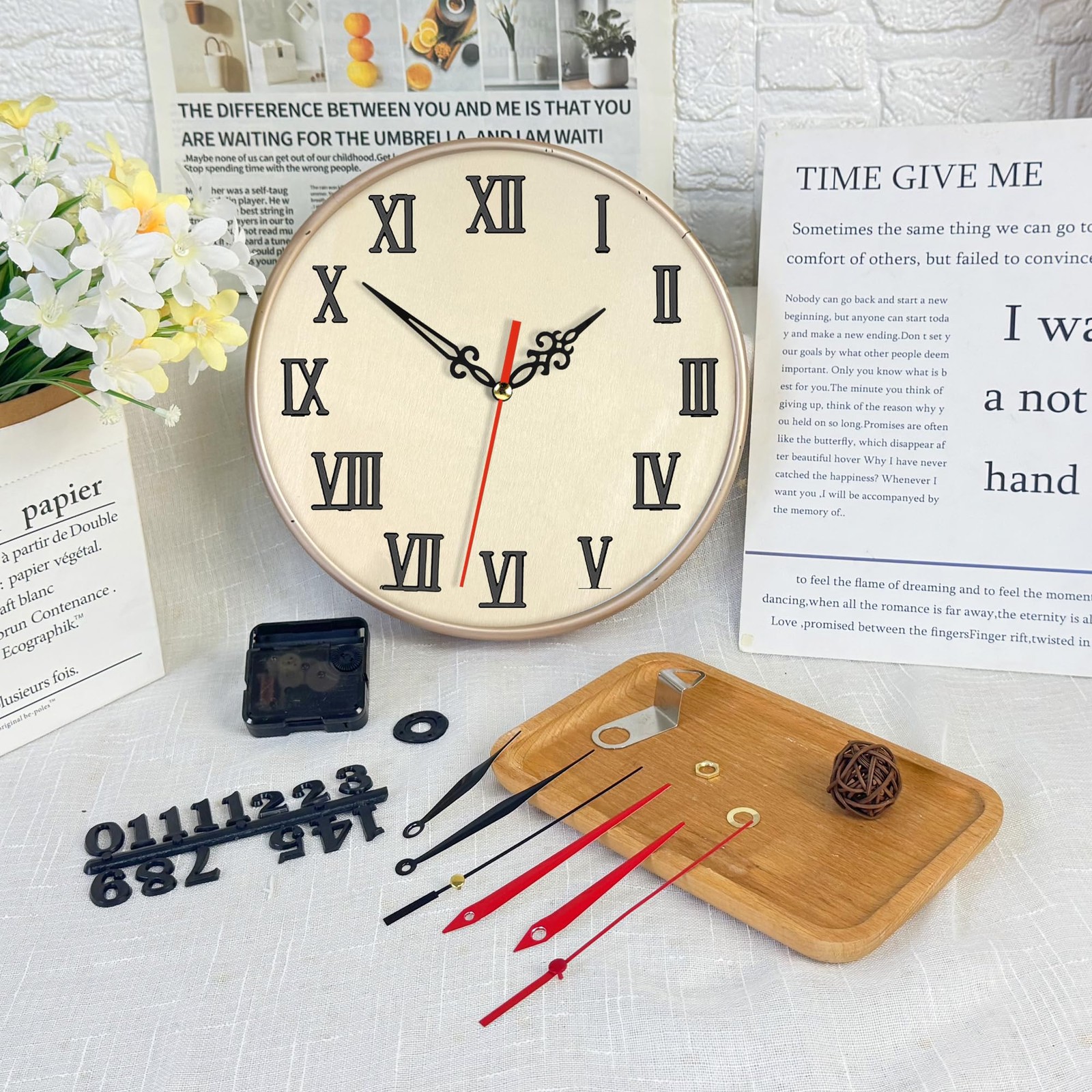 High Torque Quartz Clock Movement Mechanism Kit with Clock Faces and Acrylic …