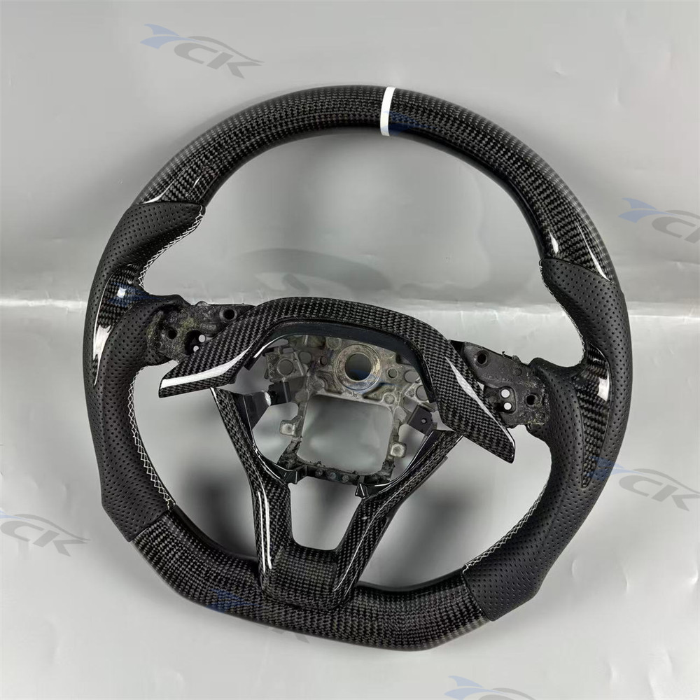 Carbon fiber black leather sports steering wheel for 2018-2023 Honda Accord