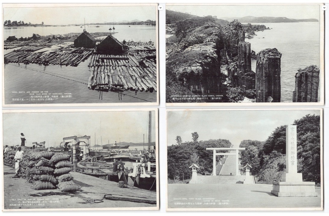Lot 4~Japan Occupied NORTH Korea Postcards~Historic Chosen Antique LOGGING -K1