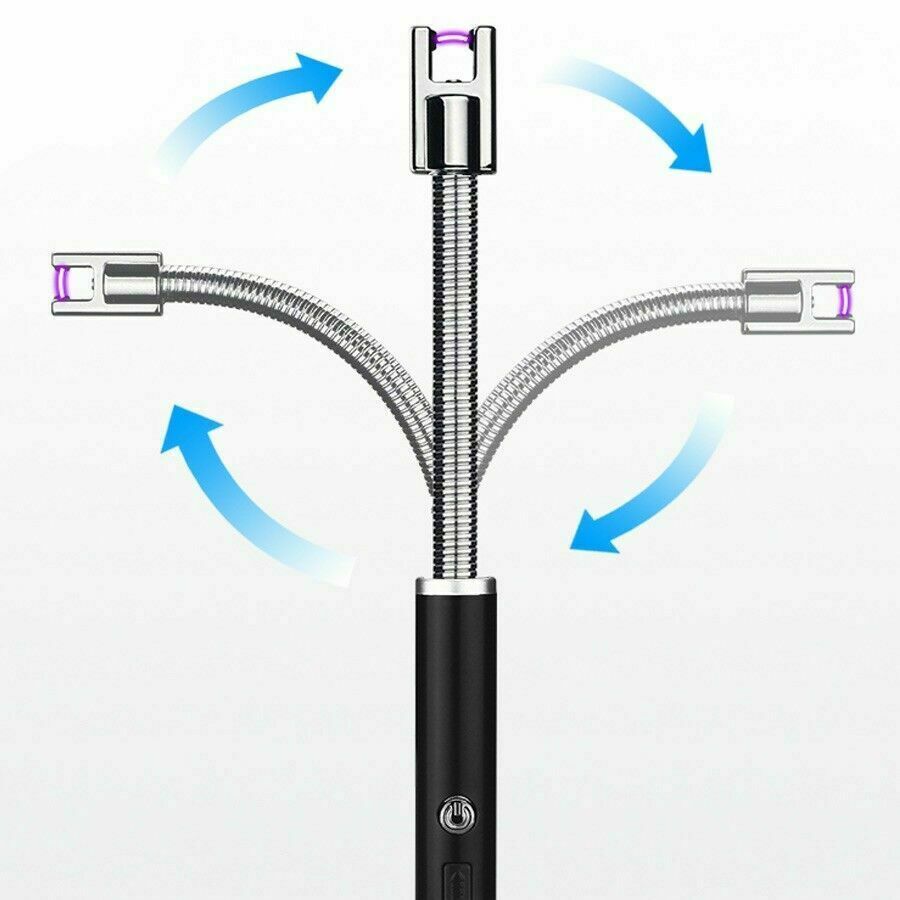 USB Rechargeable Electric Windproof Lighter Candle Lighters BBQ Arc Long Neck