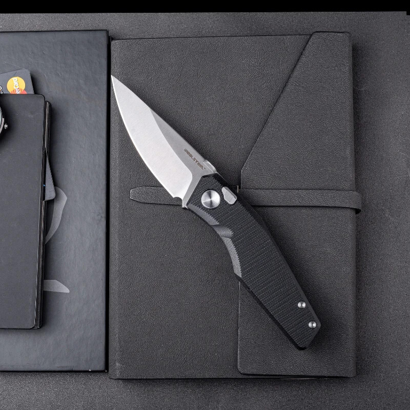 Real Steel Spectrum Folding Knife 3.38″ Nitro V Steel Blade Black G10 Handle