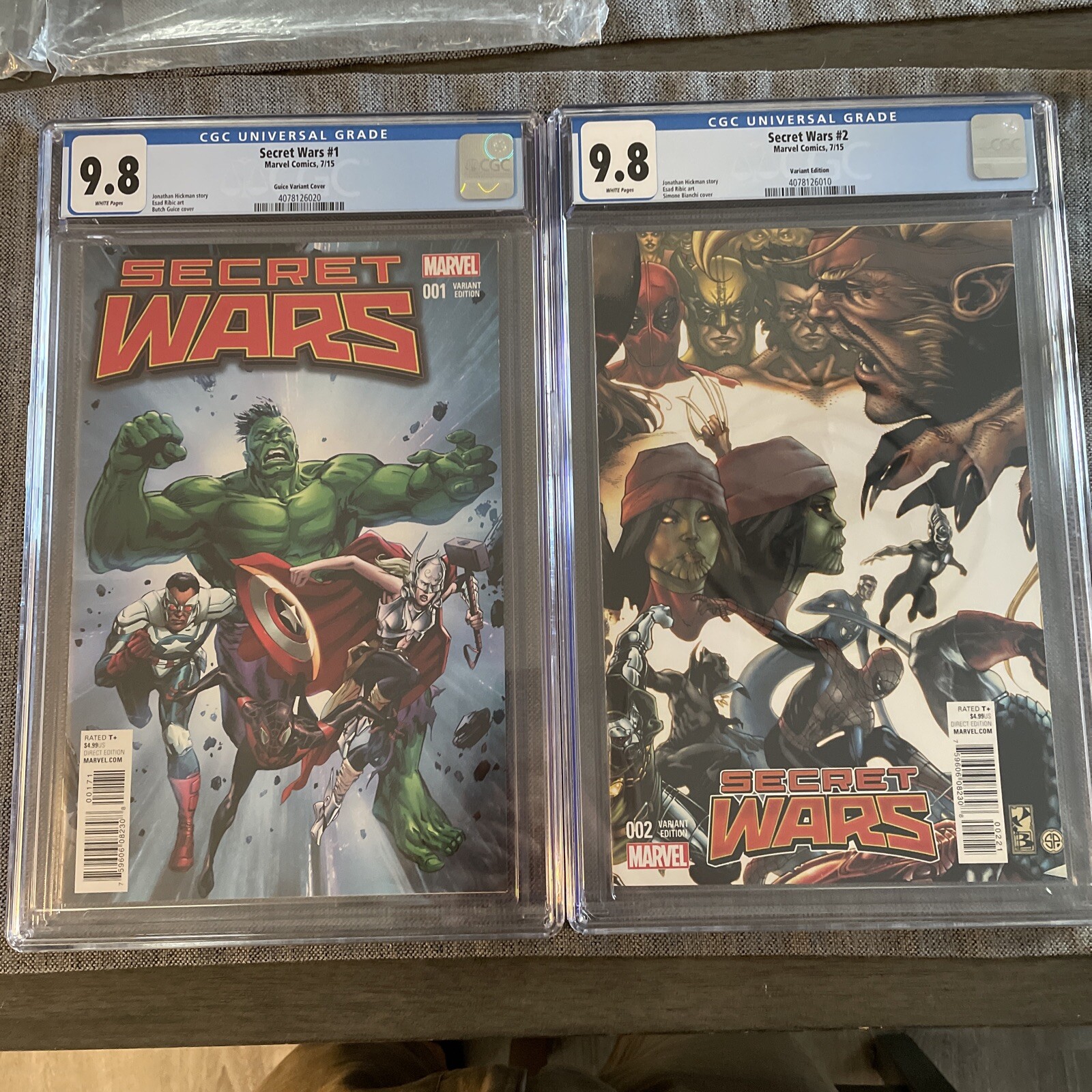 CGC 9.8 Secret Wars 1 1:25 & Secret Wars 2 1:20 Variants Marvel Movie Tv Dr Doom