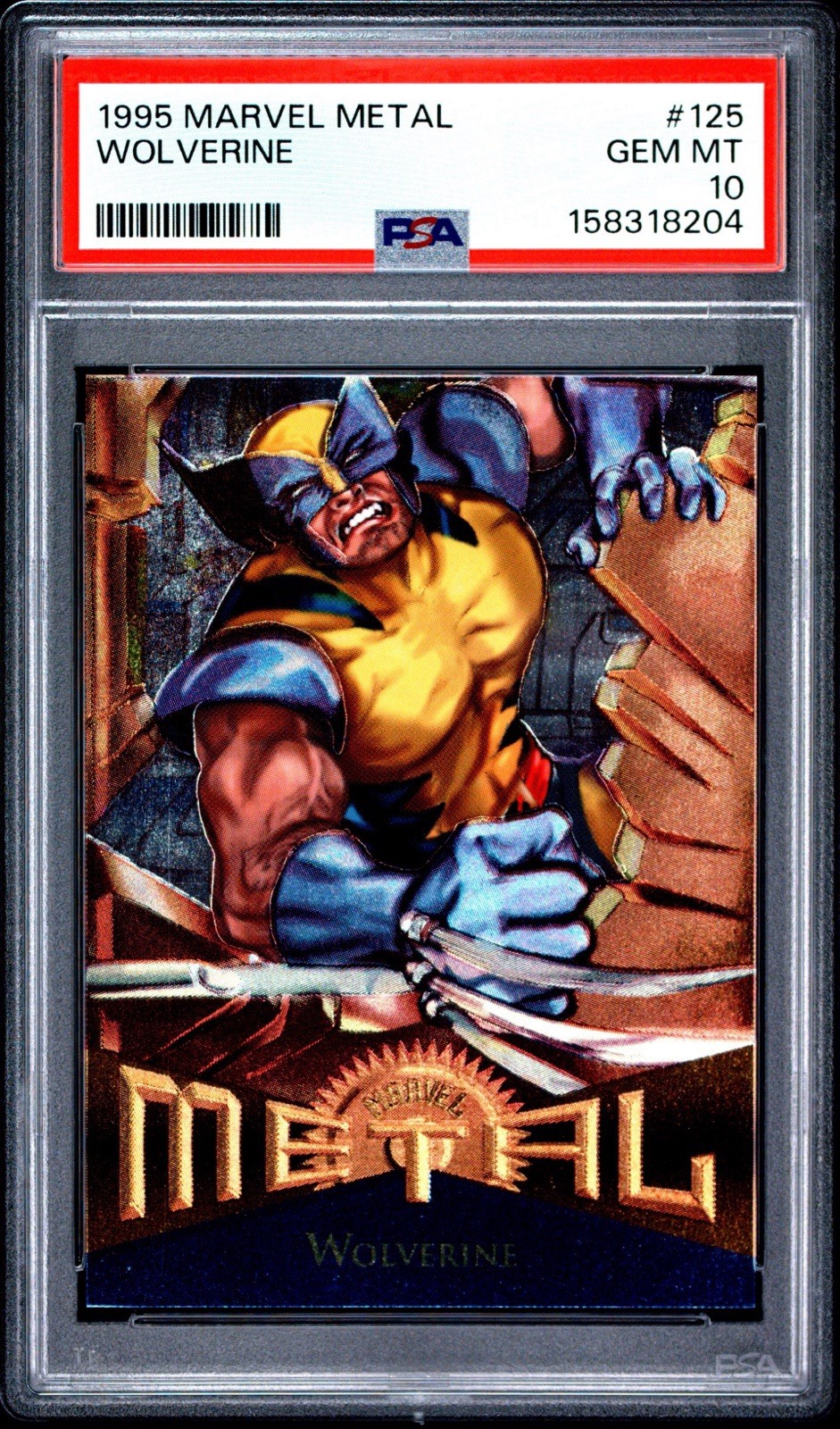1995 FLEER MARVEL METAL WOLVERINE #125 PSA GEM MINT 10 💎💎 Card