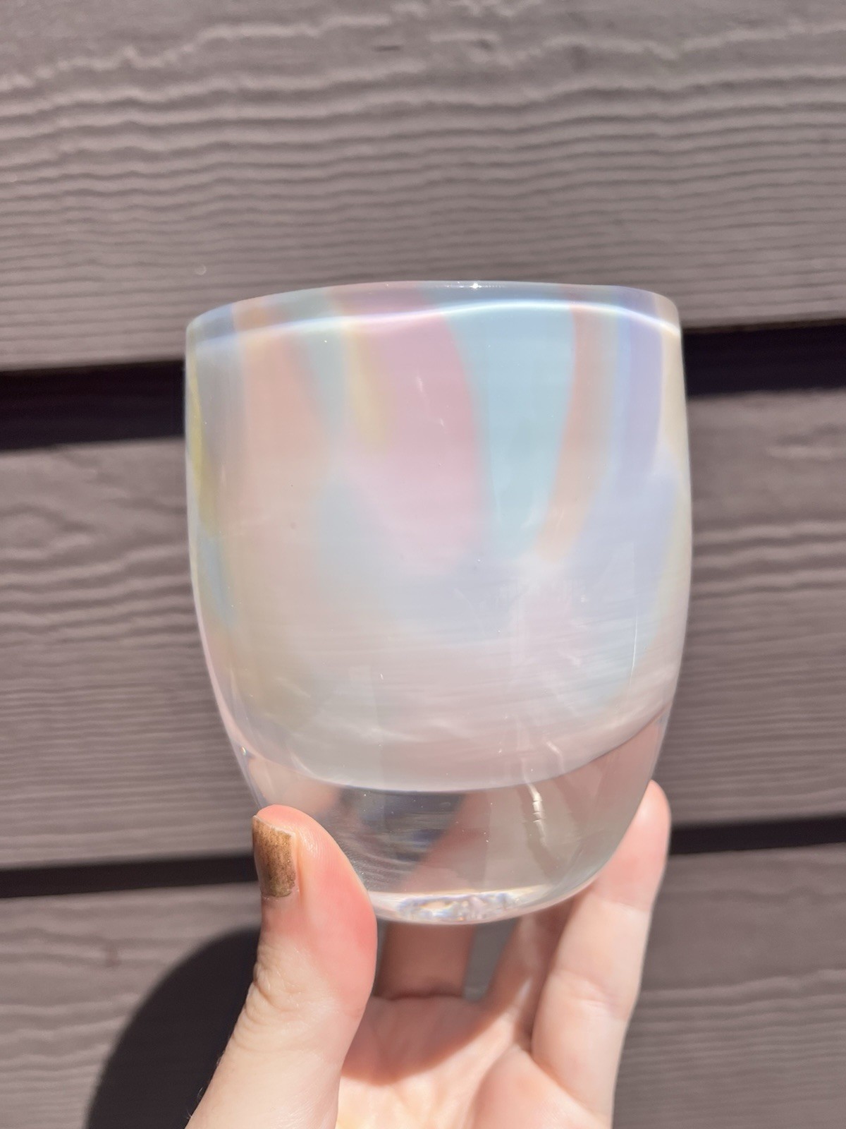 One Of A Kindness Glassybaby – Beautiful Colorful Interior – Pastel Just For Fun