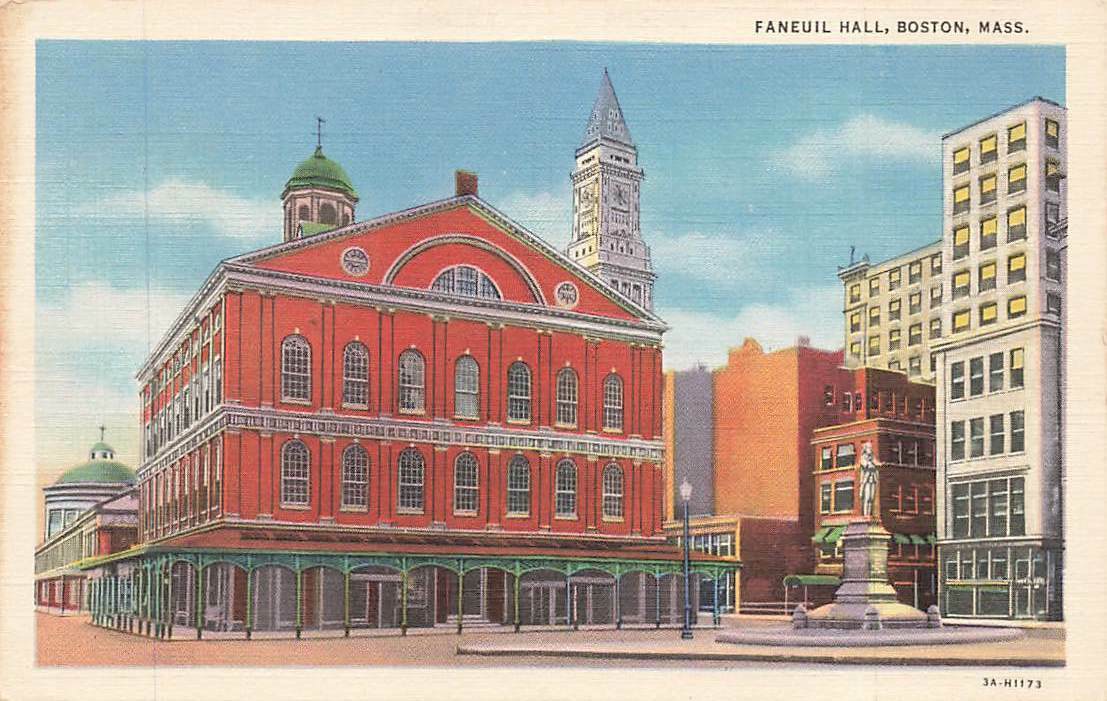 Faneuil Hall c1940 Boston Linen VTG P139