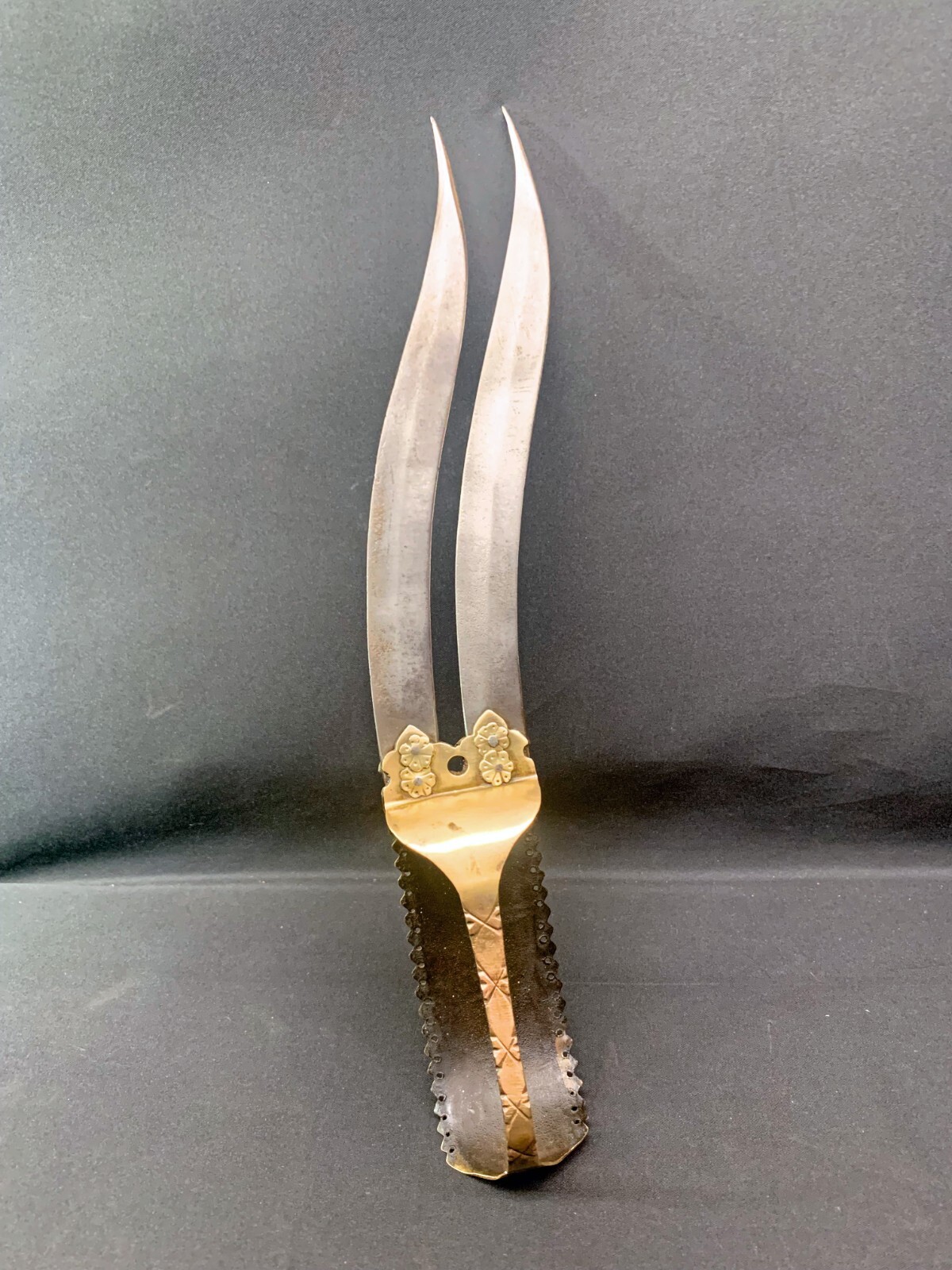 OLD RARE BICHWA / CHAKRA DAGGER, 19TH, KNIFE OF THE SIKHS OF PUNJAB, INDIA