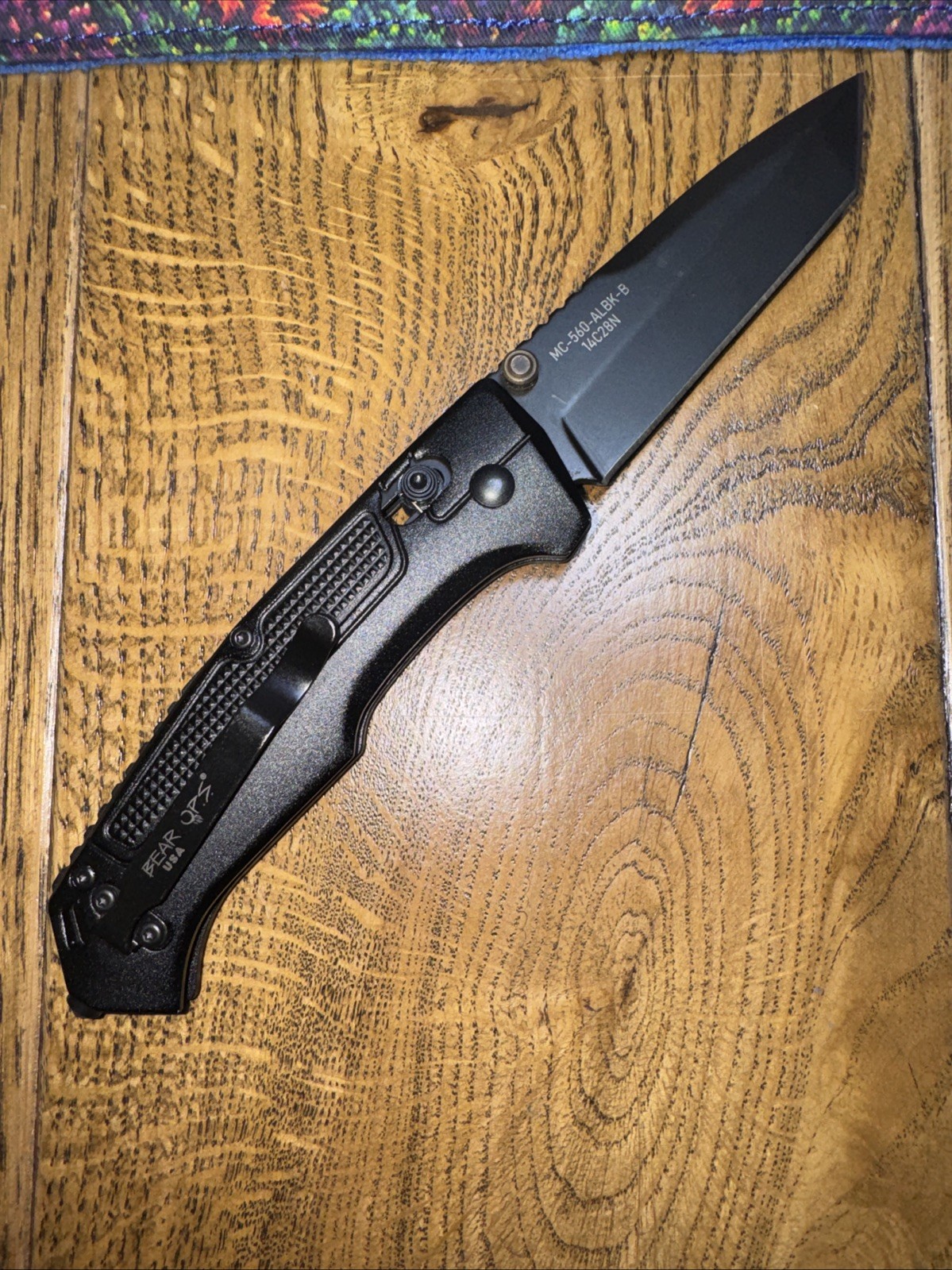 Bear Ops By Bear & Son Cutlery. Bar Lock Thumb Stud 14c28N. MC-560. Made In USA