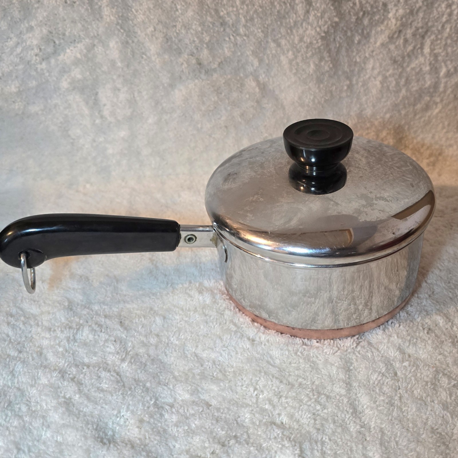 Vintage Revere Ware 1801 1 Qt Pot w/Lid Copper Bottom USA