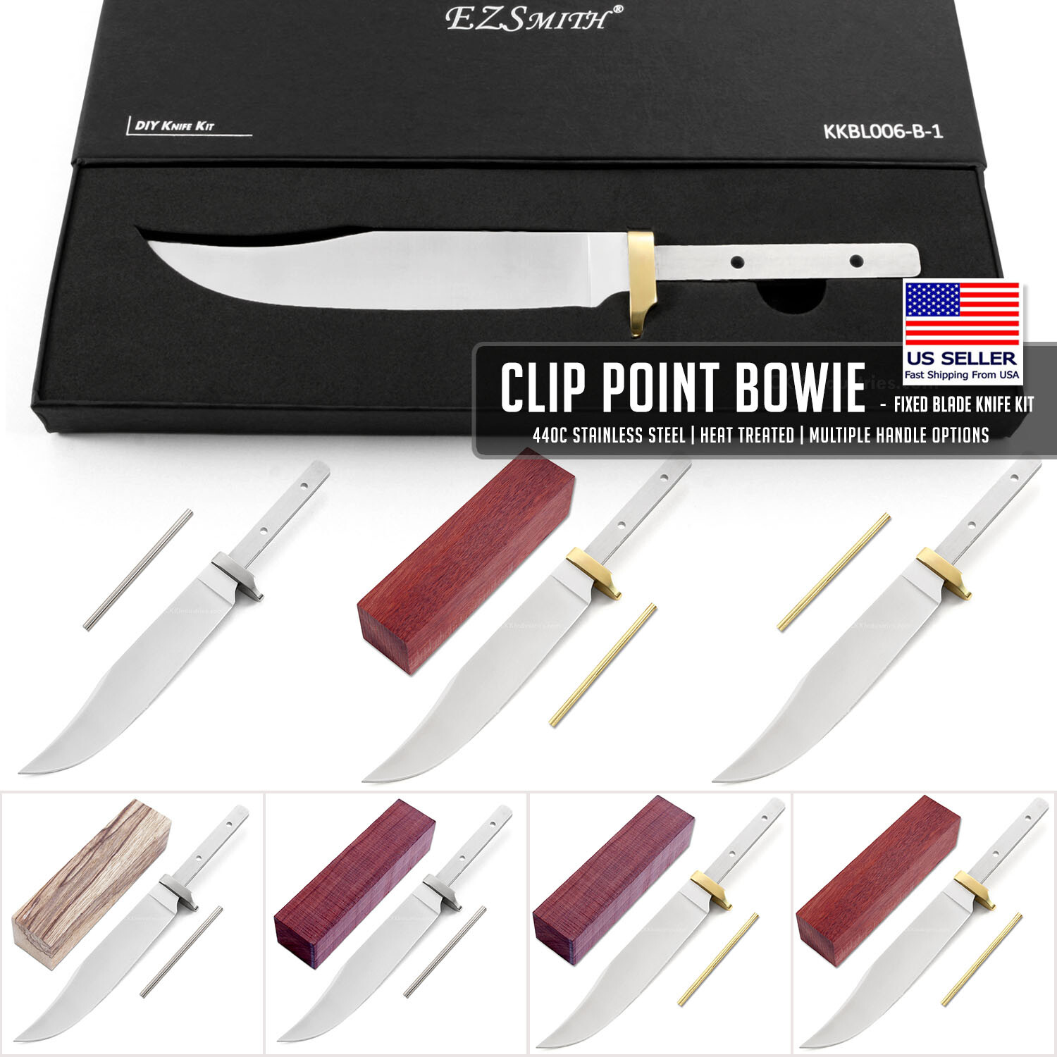 Clip Point Bowie – DIY Knife Making Kit – USA Design
