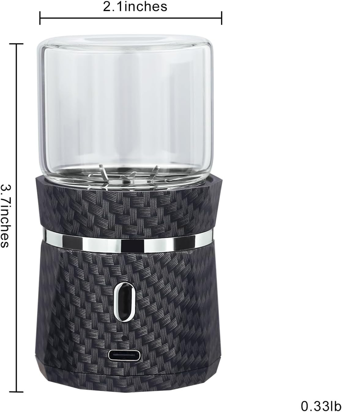 Electric Grinder Automatic Mini Size Spice Crusher Herbal with 2PCS Glass Jar