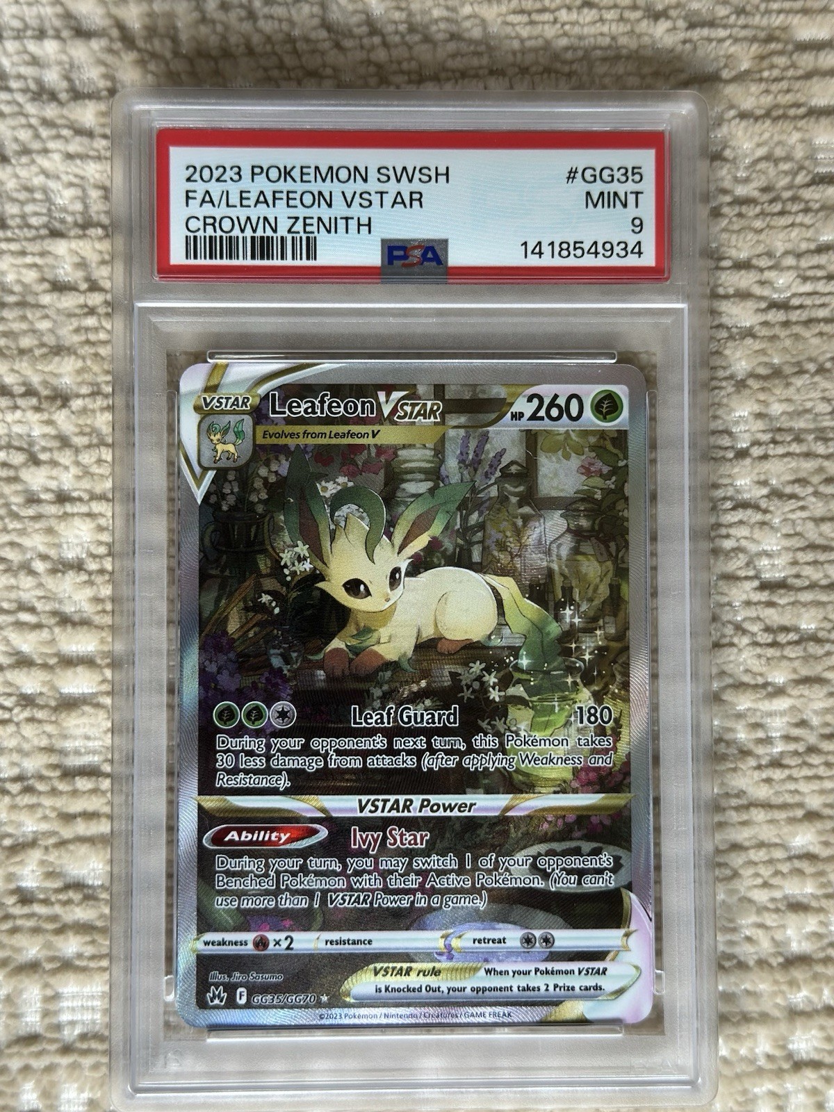 Pokémon Crown Zenith Leafeon VSTAR PSA 9