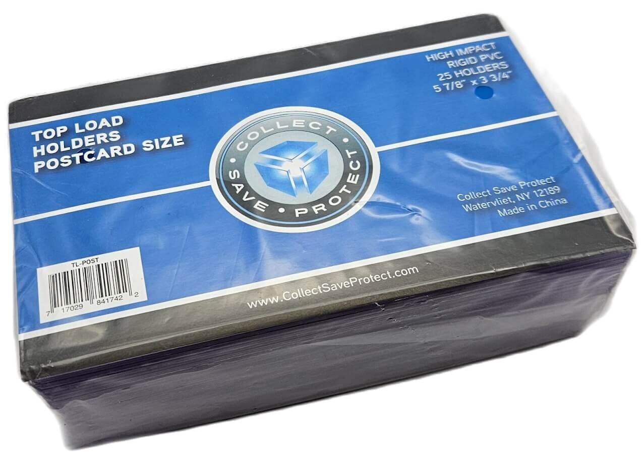 (50-Count) CSP Postcard Size Toploaders – Rigid Topload Holders Archival Safe