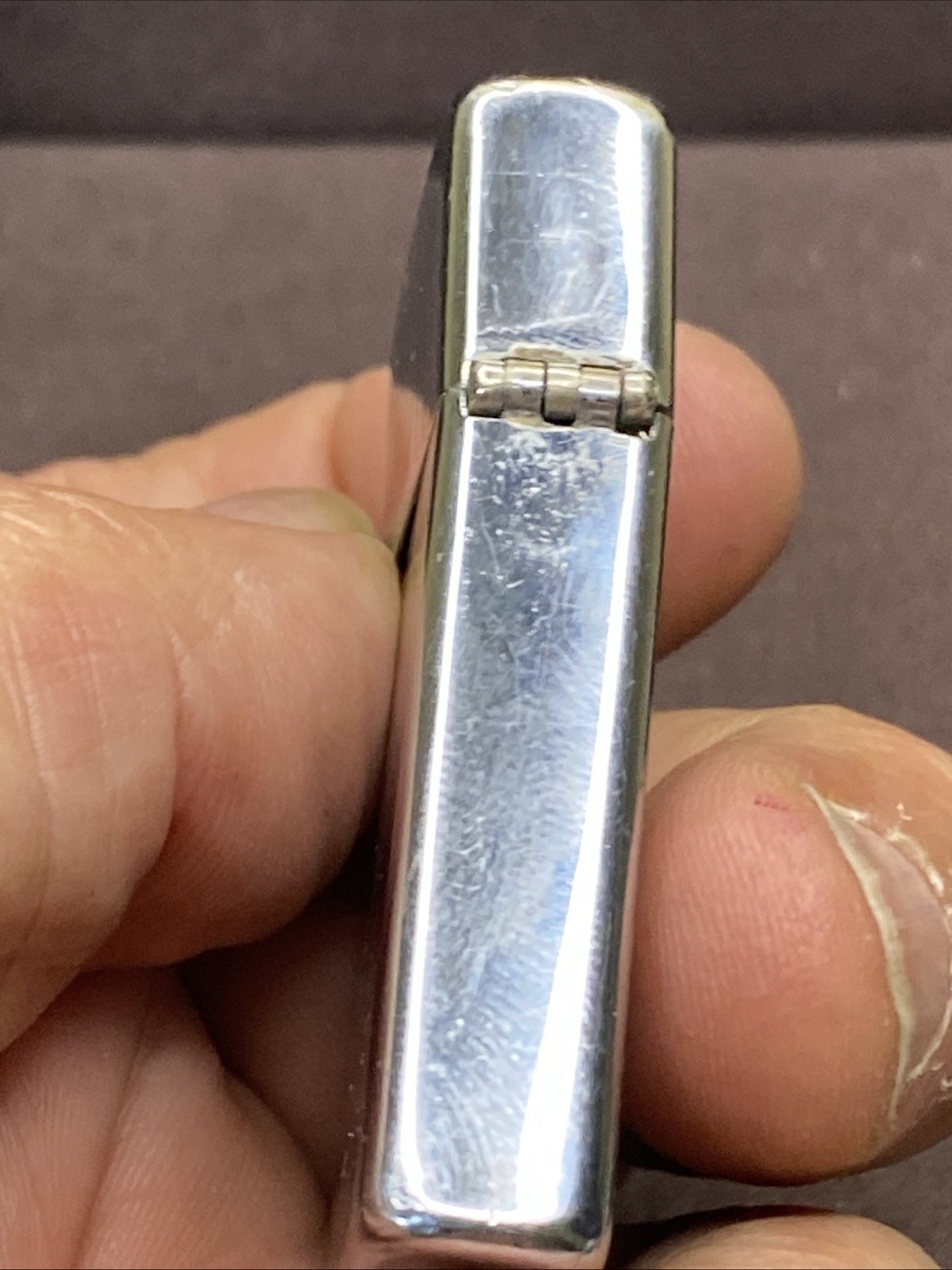 VINTAGE 1967 ZIPPO SLIM LIGHTER STRIPED ENGRAVED “JEAN”