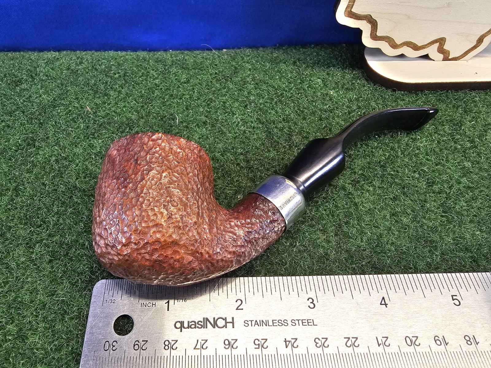 Savinelli Dry System 2622 Rusticated 6mm Bent Pot Restored Italian Briar Pipe