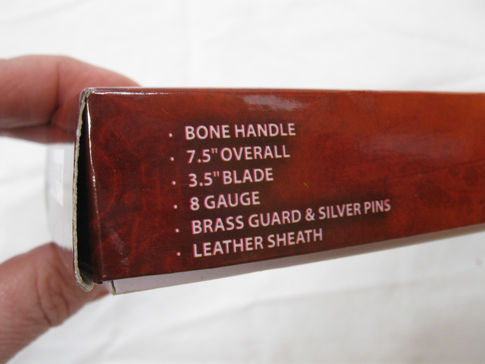 Rite Edge Drop Point Bone Skinner Knife w/ Sheath & Original Box 203360-BO