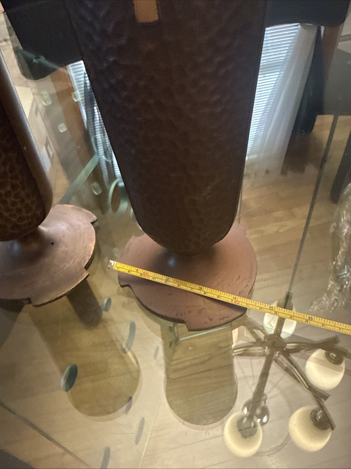 1 Solid Hammered Bronze Cemetery Memorial Flower Vase *Heavy *Cross *Dark Brown