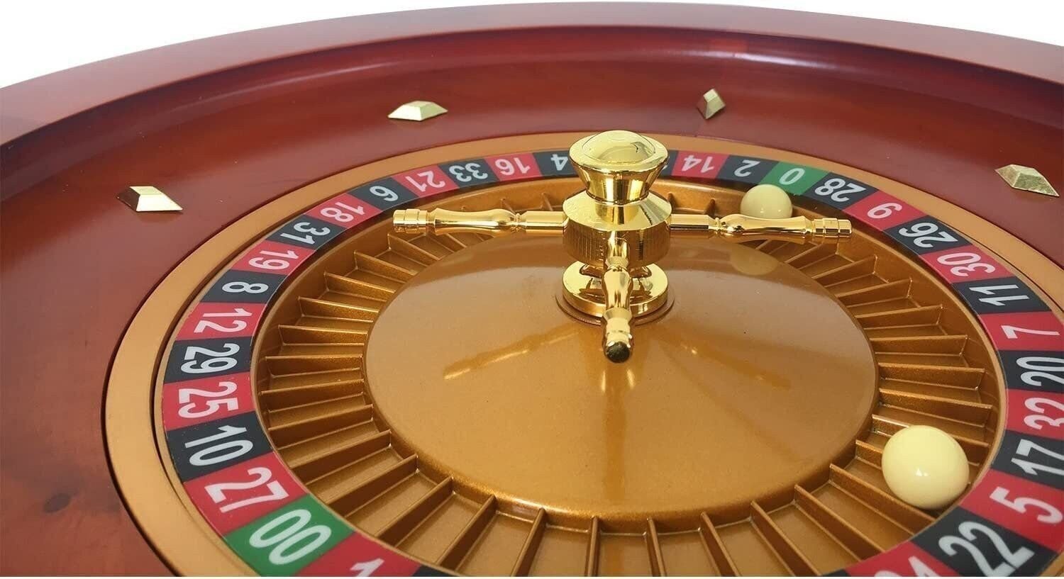 20″ Solid Wood Roulette Wheel Set with 2 Balls – Home or Professional Use – NEW