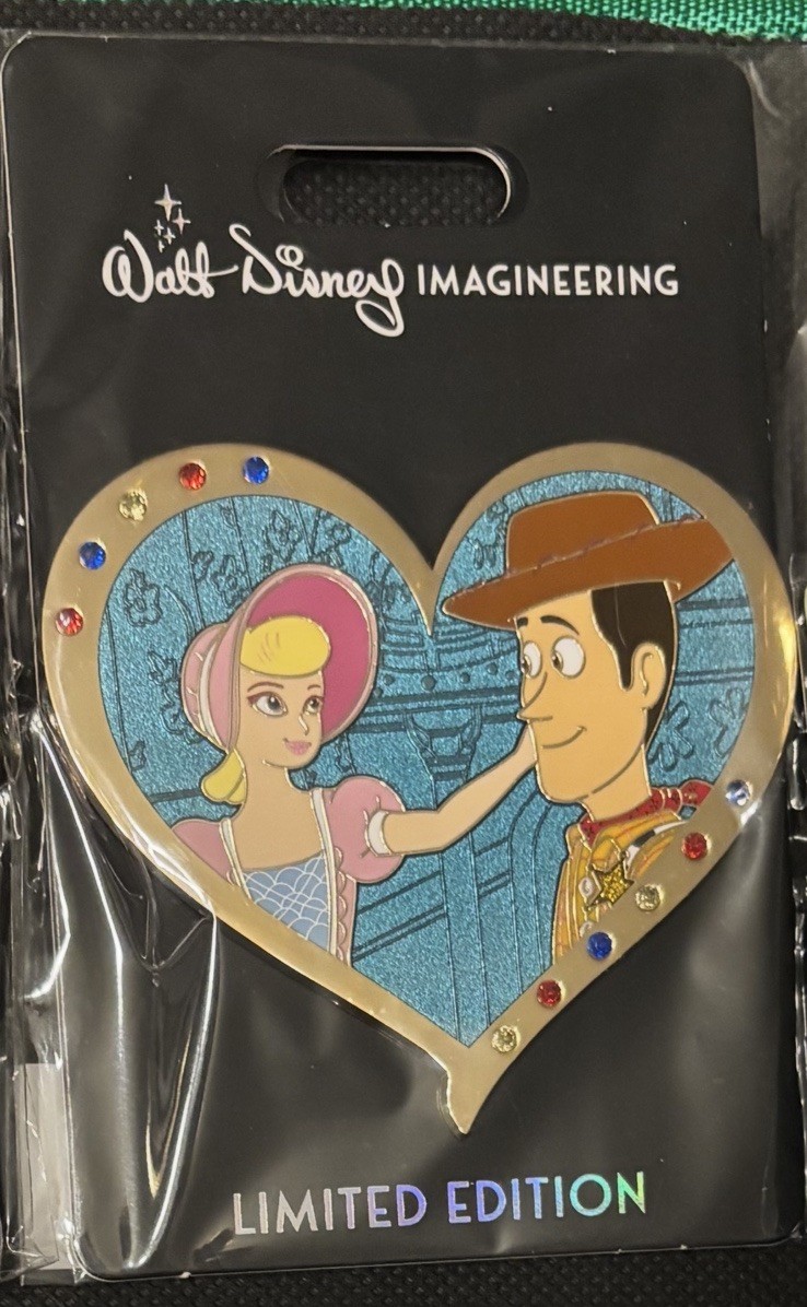 Disney Valentine’s Gem Hearts Pin WDI MOG Woody Bo Peep Toy Story Pin LE 300