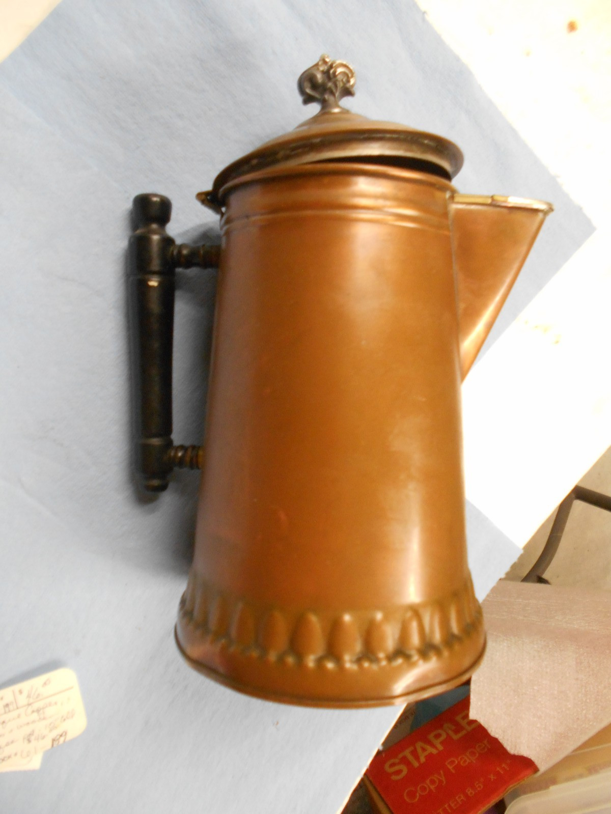 Antique Copper / Brass / Wood TEA / Coffee Pot