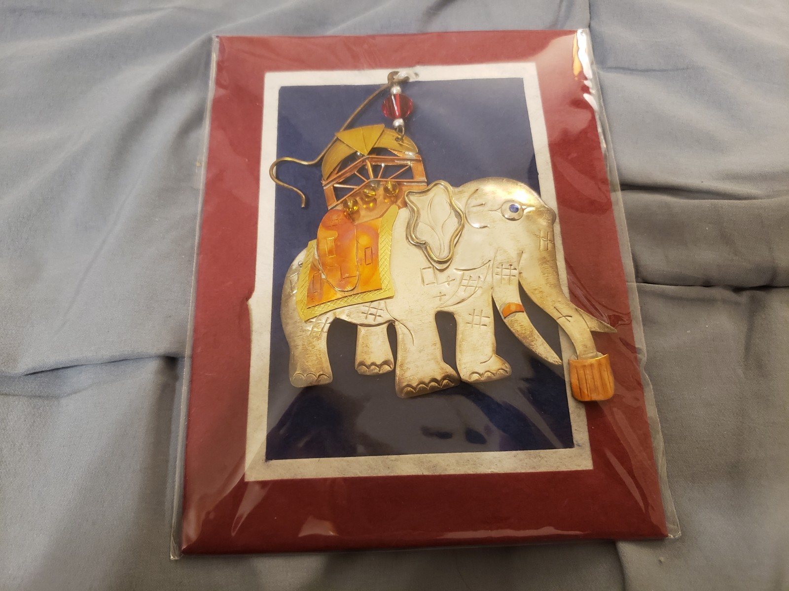 Vtg Pilgrim Imports Mixed Metal Hanging Lucy The Elephant Margate NJ Ornament