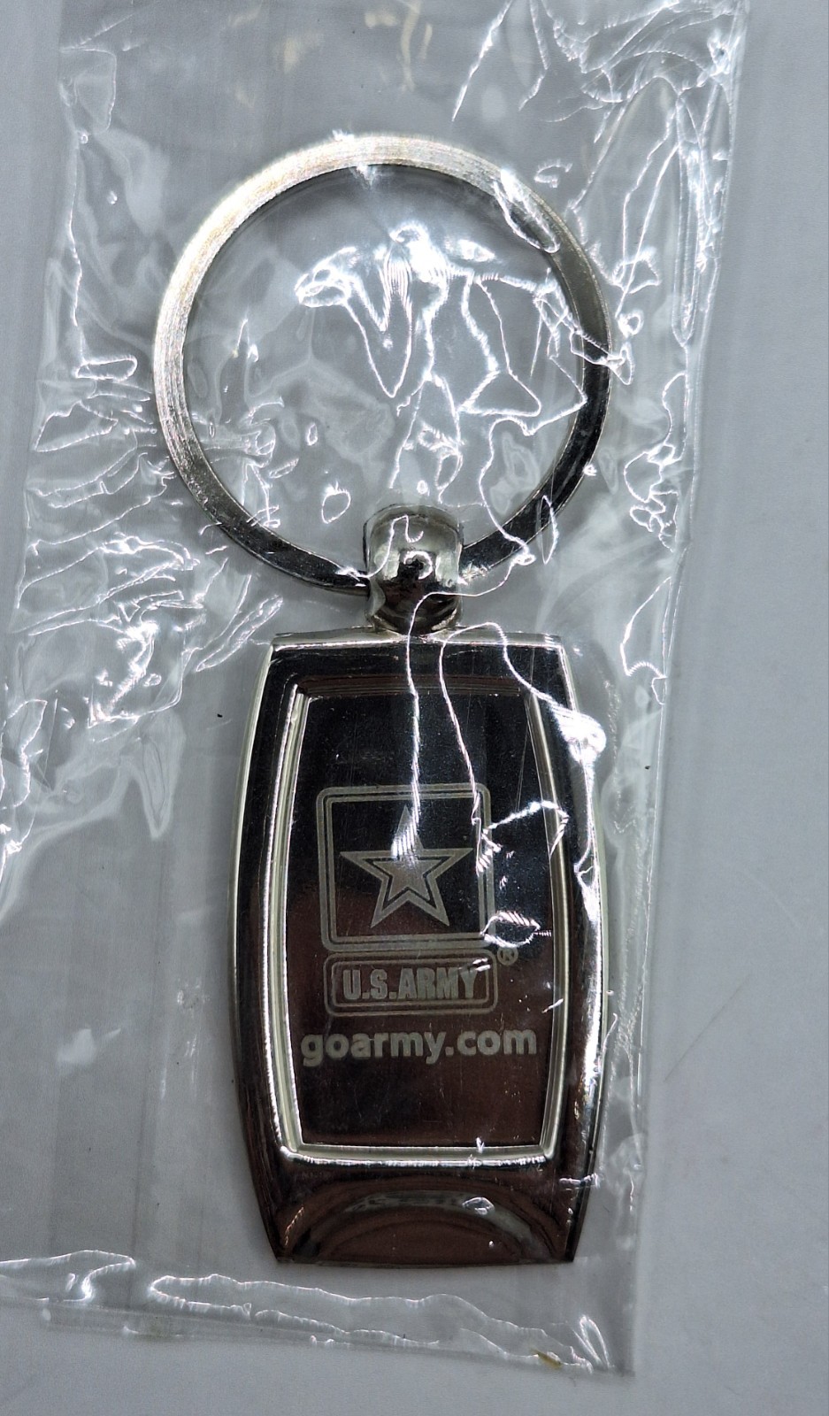 U.S. Army Keychain goarmy.com Shiny Stainless Steel Star NEW/SEALED