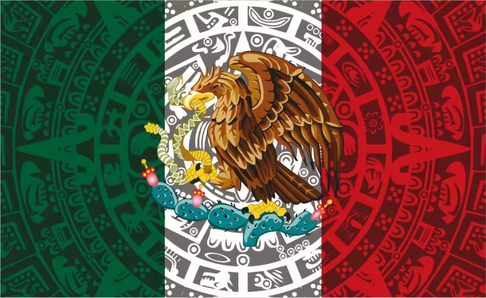 Mexican Flag – 3×5 Ft Outdoor/Indoor Durable Polyester Mexico Tapestry Aztec
