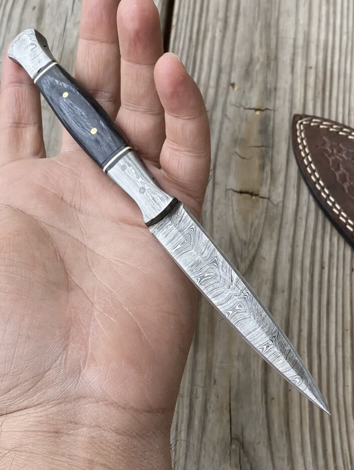 Double-Edged Damascus steel Dagger boot Knife Hunting fishing