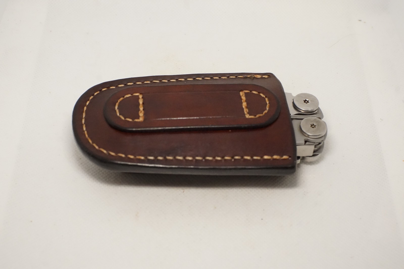Leatherman wave plus leather sheath handmade dark brown color. Sheath only.
