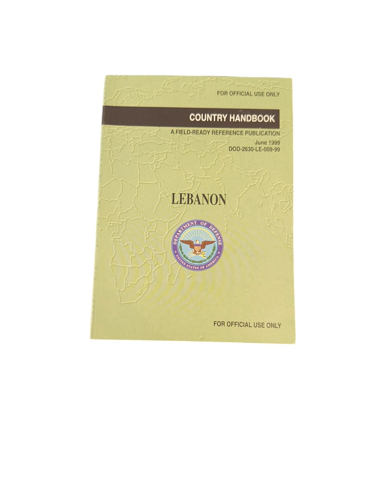 1999 US Department of Defense LEBANON Country Handbook Military Reference