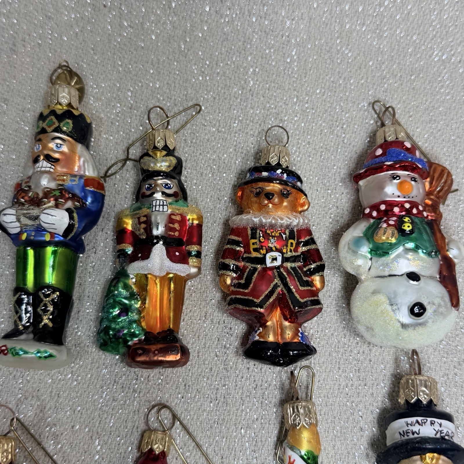 Radko Little Gems Lot of 8 Ornaments Snowman Gingerbread Santa Nutcracker H2