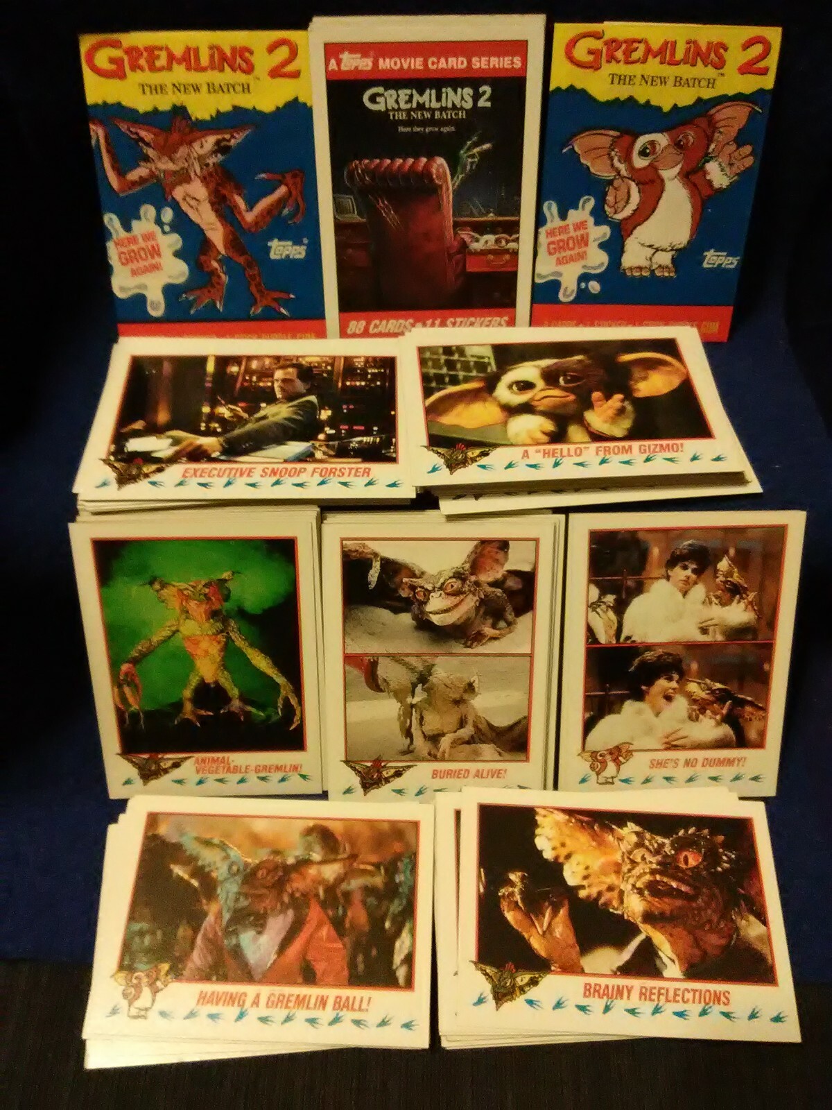 1990 Topps Gremlins 2 Trading Card Base Set (88) + 2 variant wrappers
