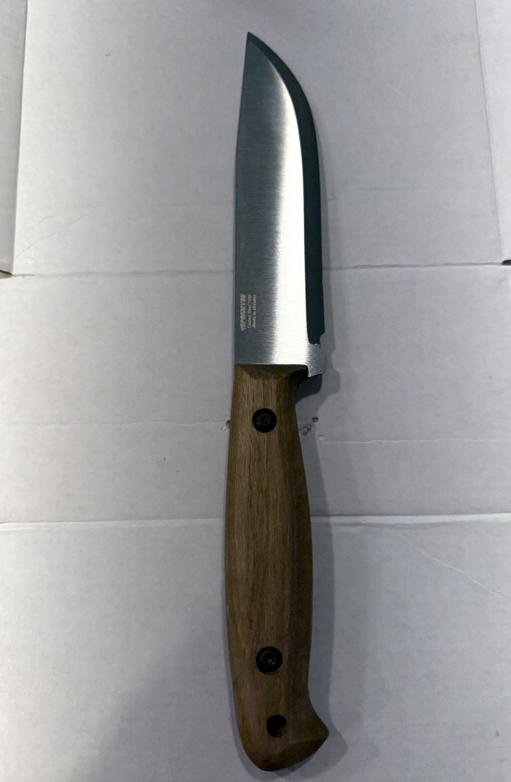 BPS Knives Compact Camping Fixed Knife 3.75″ 1066 Steel Full Blade Walnut Handle