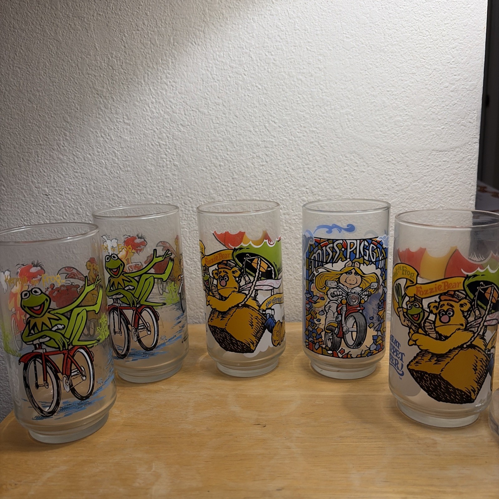 McDonald’s The Great Muppet Caper Glass Set 1981 Multicolor Original lot of 5