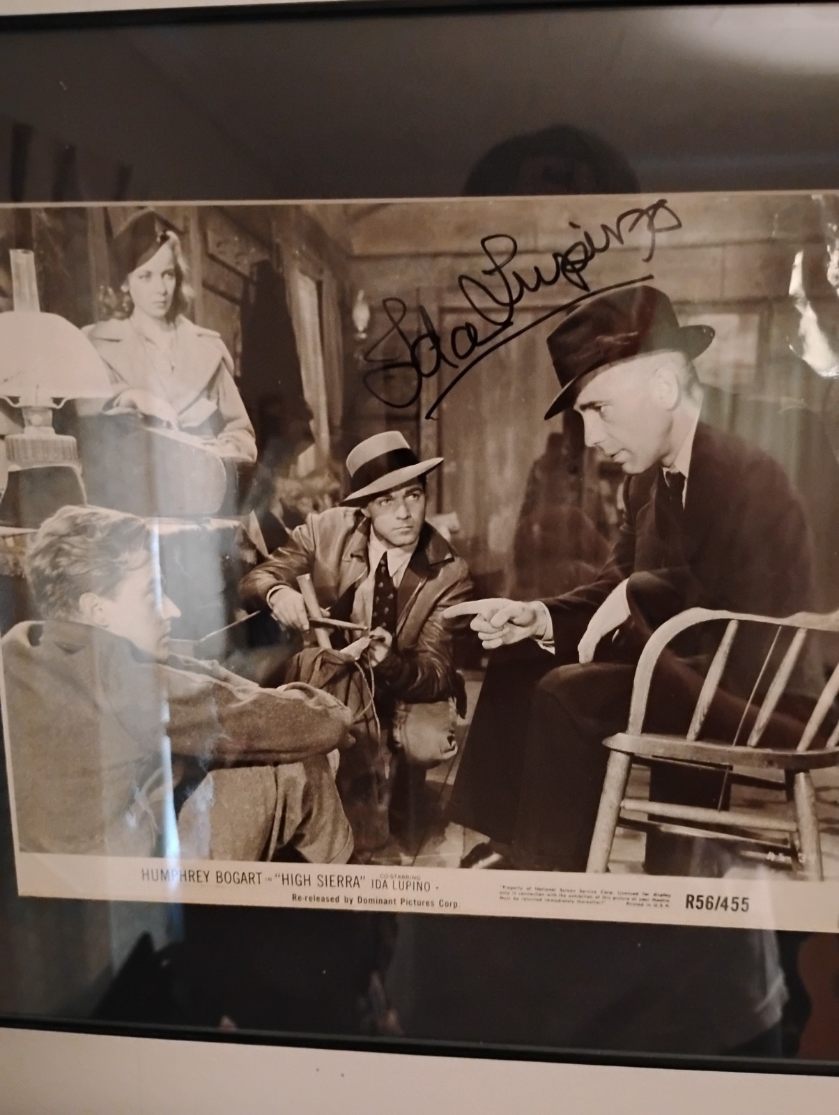 Vintage “High Sierra” Actress Ida Lupino Signed Movie Still Display
