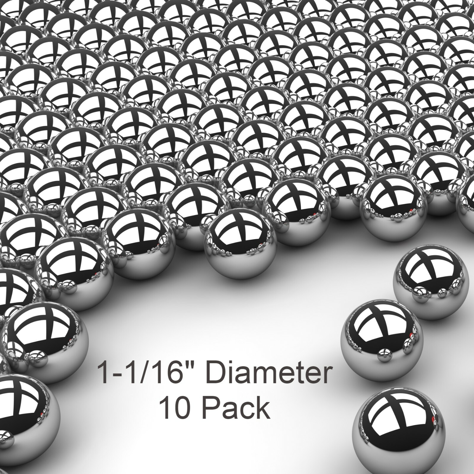 Ten 1-1/16″ Inch Chrome Steel Replacement Pinball Machine Balls