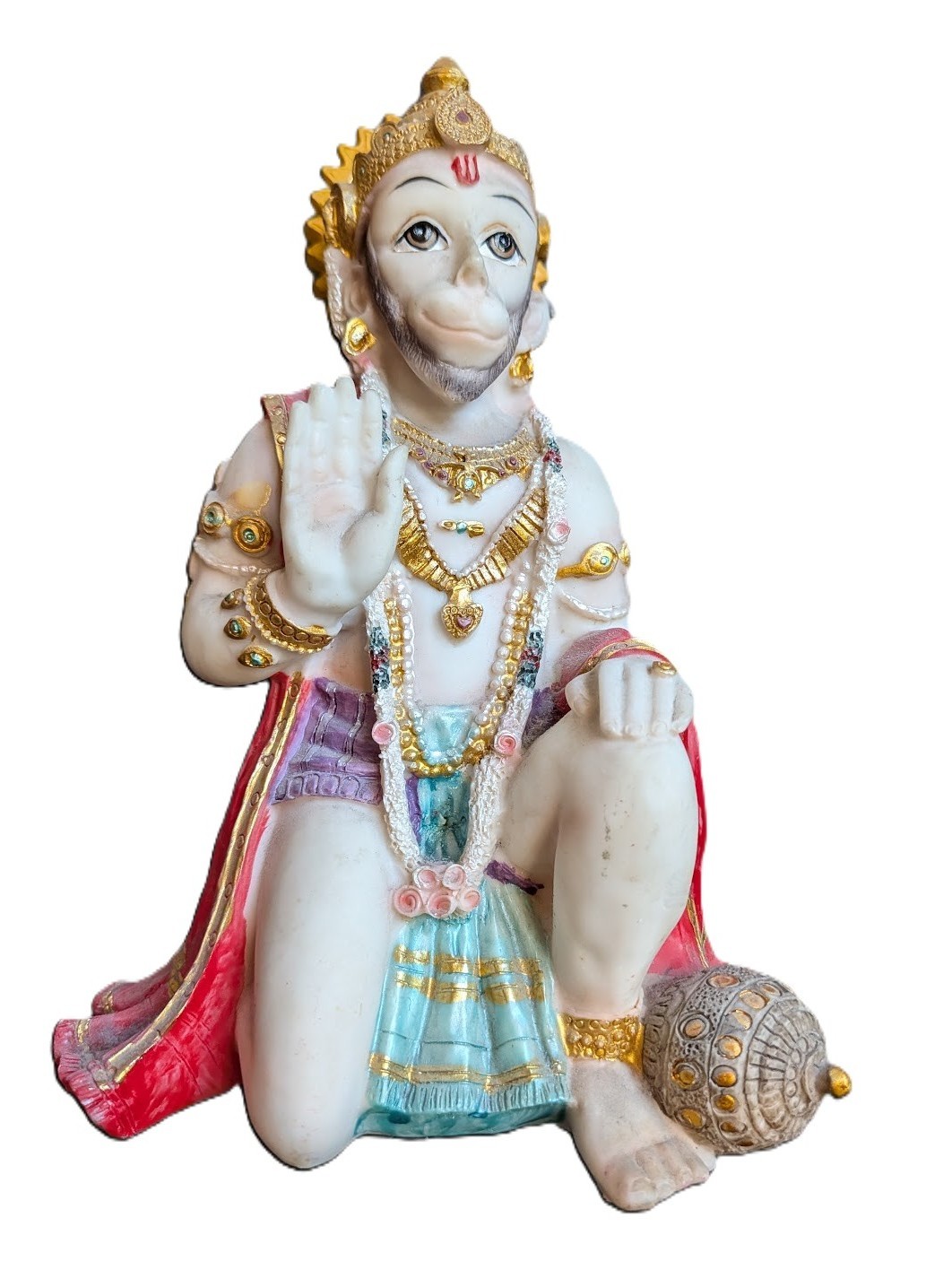 Kneeling Lord Hanuman Idol Statue – Resin – about 8-1/2″ tall