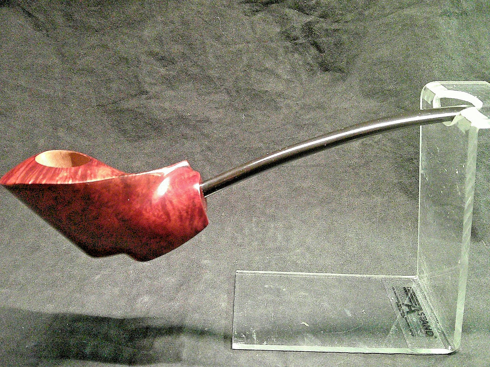 ✔️ NEW HANDMADE ONE-OF-A-KIND FREEFORM BRIAR BURLED PIPE 8″ LONG SIGNED SITTER 1