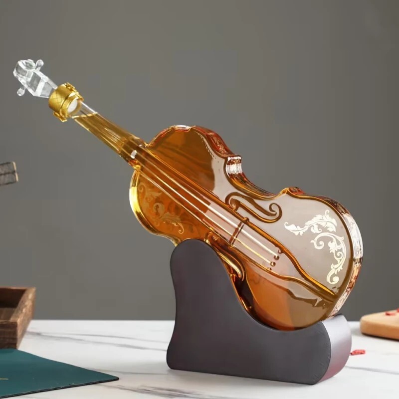High Borosilicate Glass Guitar Violin Wine Decanter Bottle Decoration