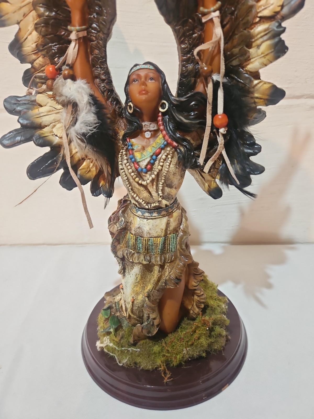 Native American Eagle Winged Princess Statue Figure Indian 16”