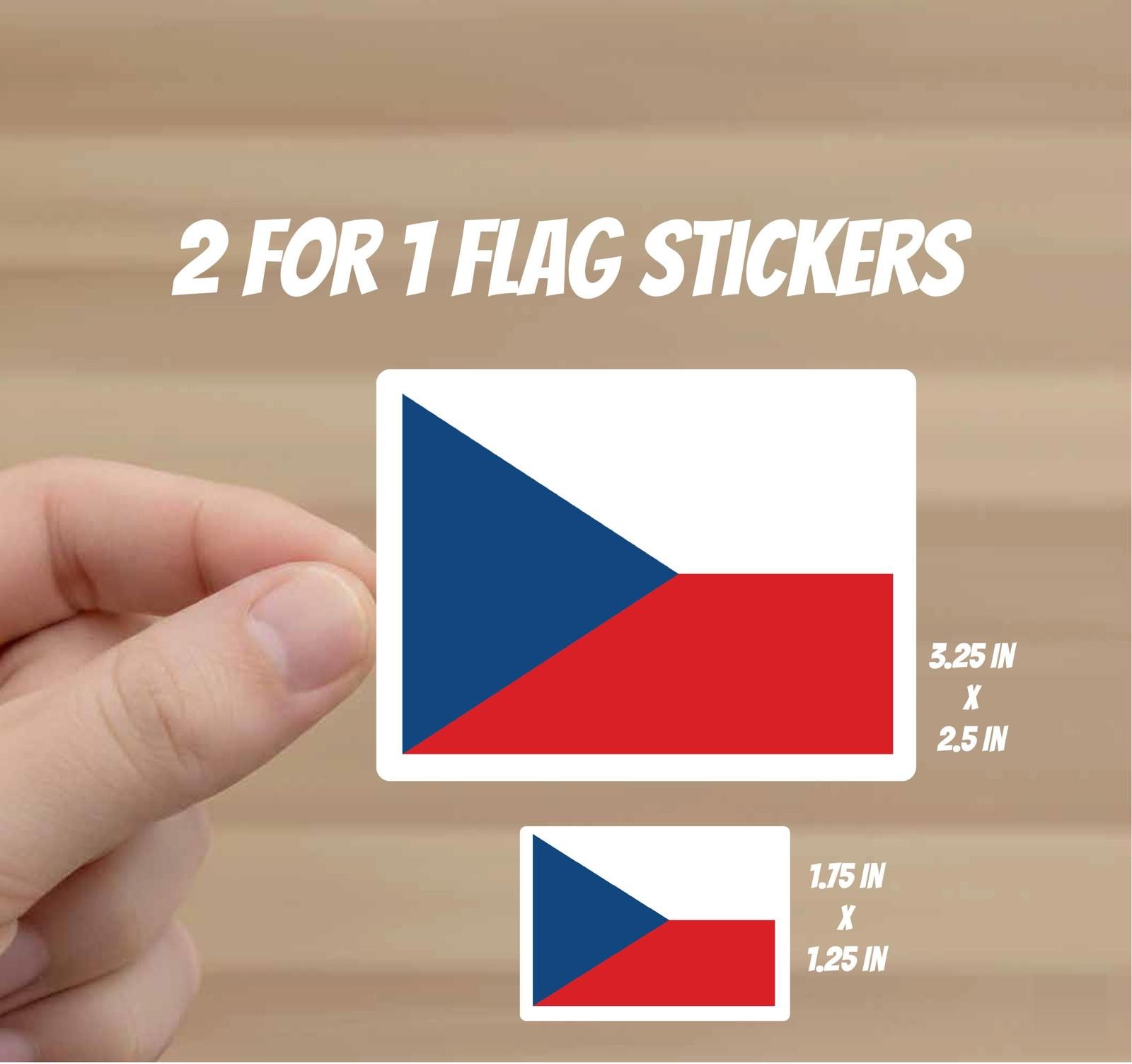 Czechia Czech Republic Flag Stickers | 2-piece Decal Set (Various Sizes)