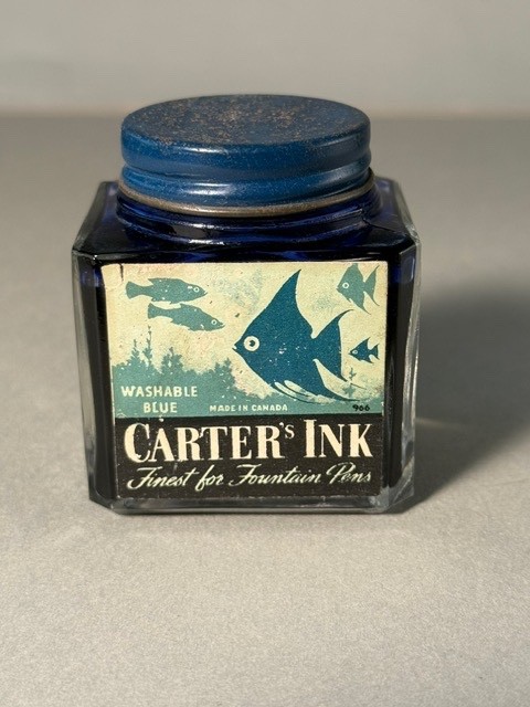Vintage Carter’s Glass Ink Bottle – Washable Blue 966 -#21
