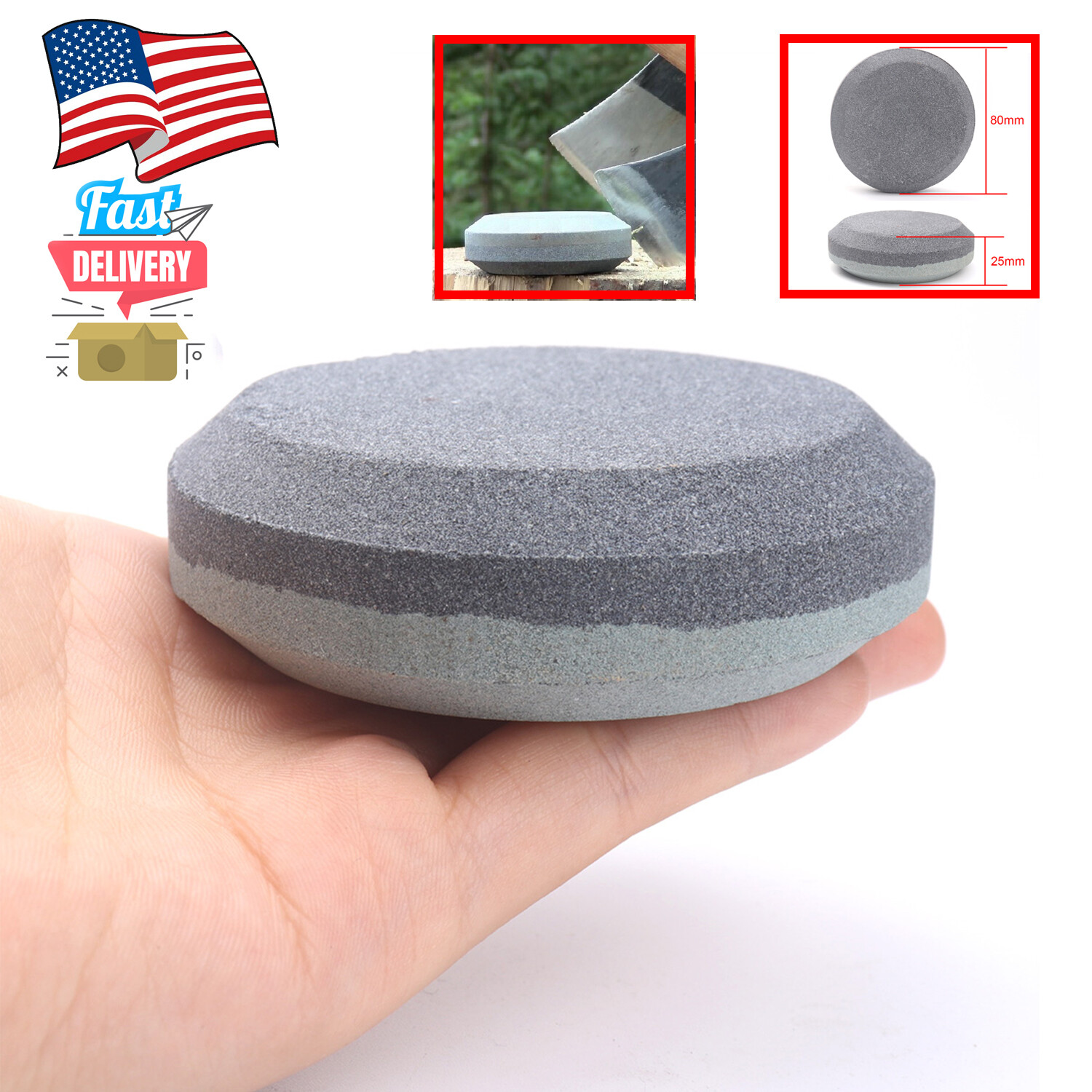US Axe Hatchet Sharpening Stone 120/180 Grit Professional Whetstone & Sharpener