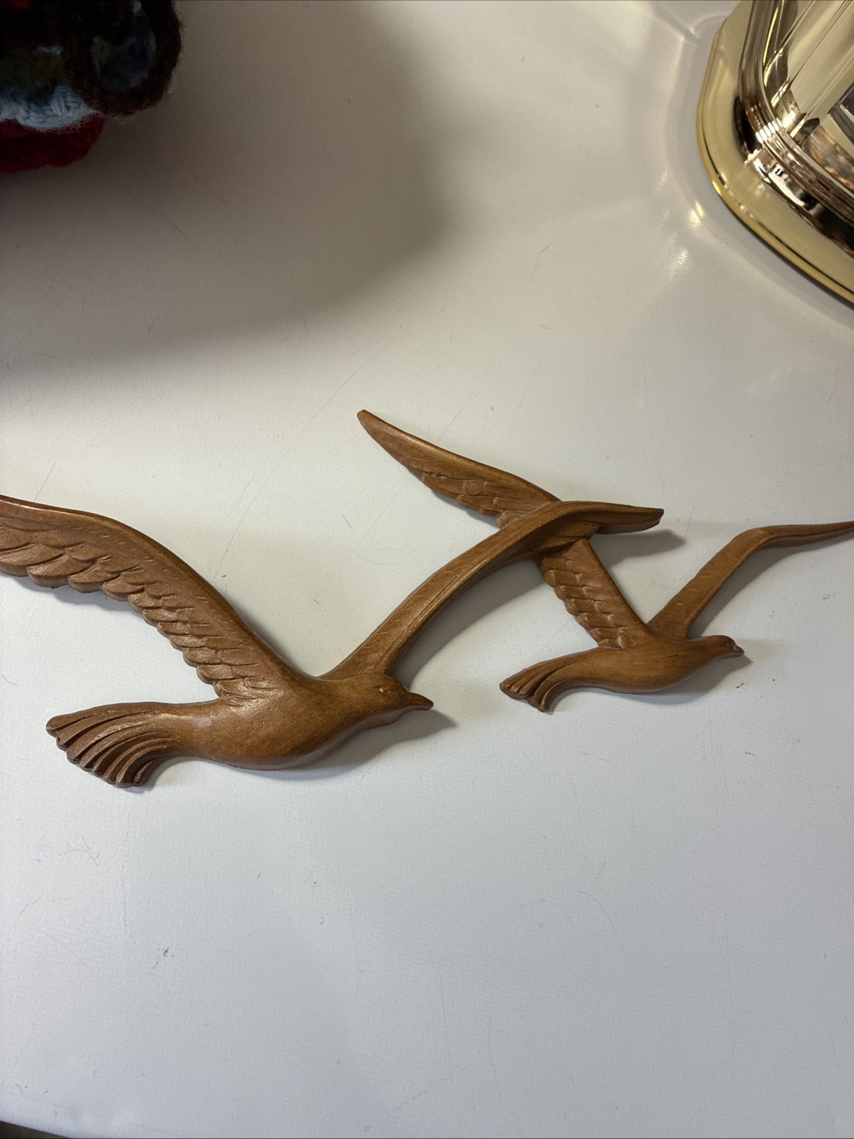 Vintage Homco 7619 Two Bird Seagulls Wall Art Decor Hanging Plastic Faux Wood