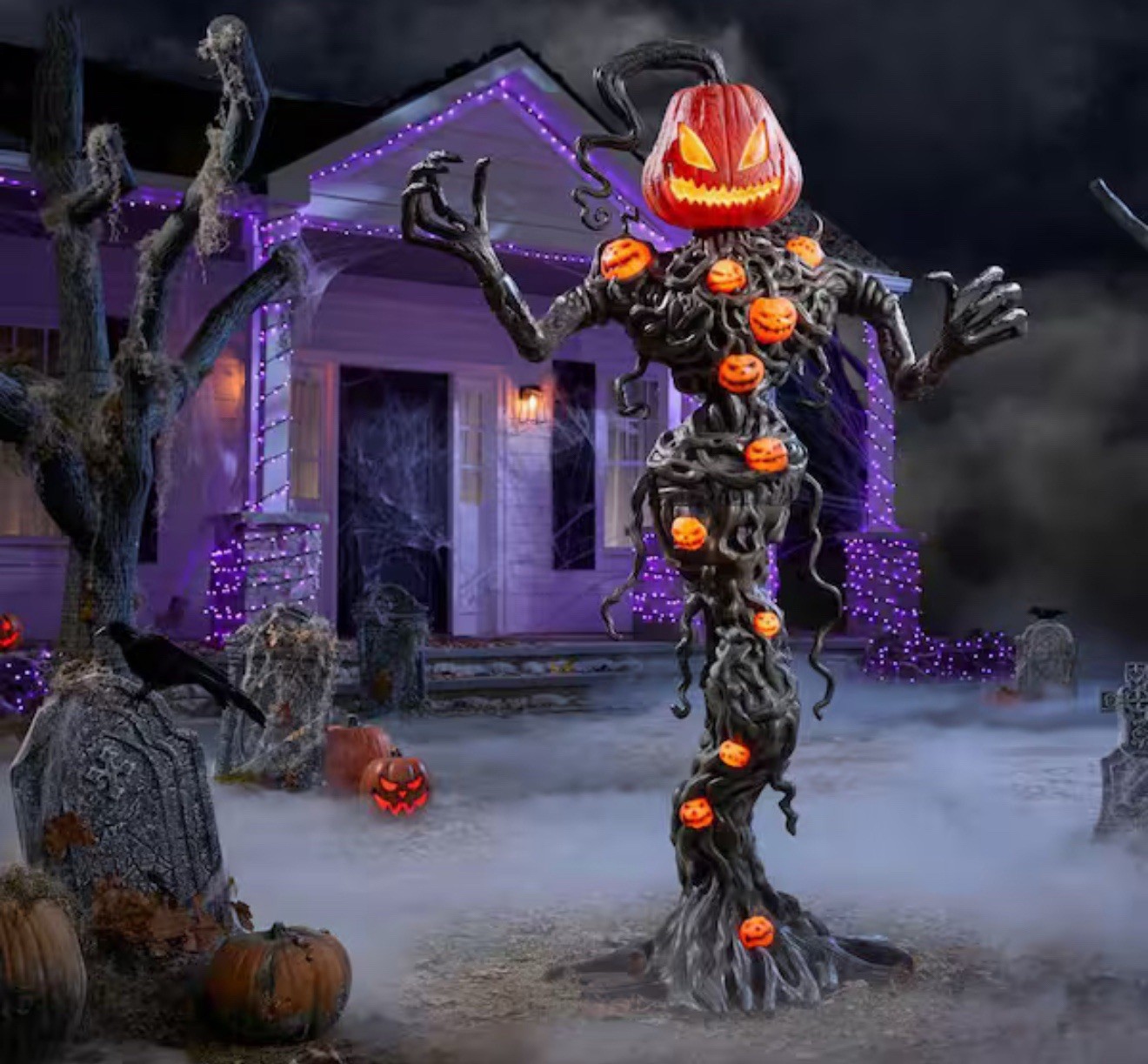 2026 Home Accents Holiday 6.5Ft Wicked LED Pumpkin Vine Creature Halloween Prop