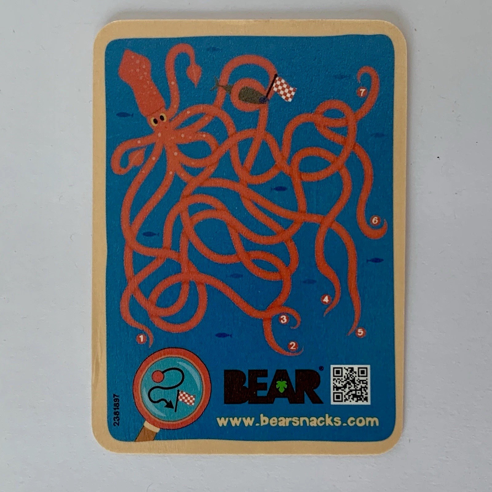 Squid Bear Fruit Snacks #32 Bear Fruit Rolls Collectible Animal Trading Cards