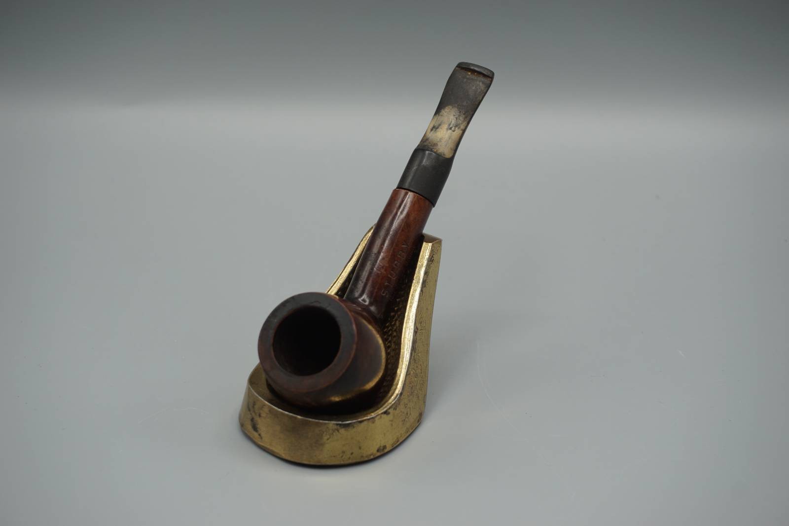 Stubby Estate Pipe – Imported Briar Bowl Tobacco Pipe – Chipped Stem-fvnq