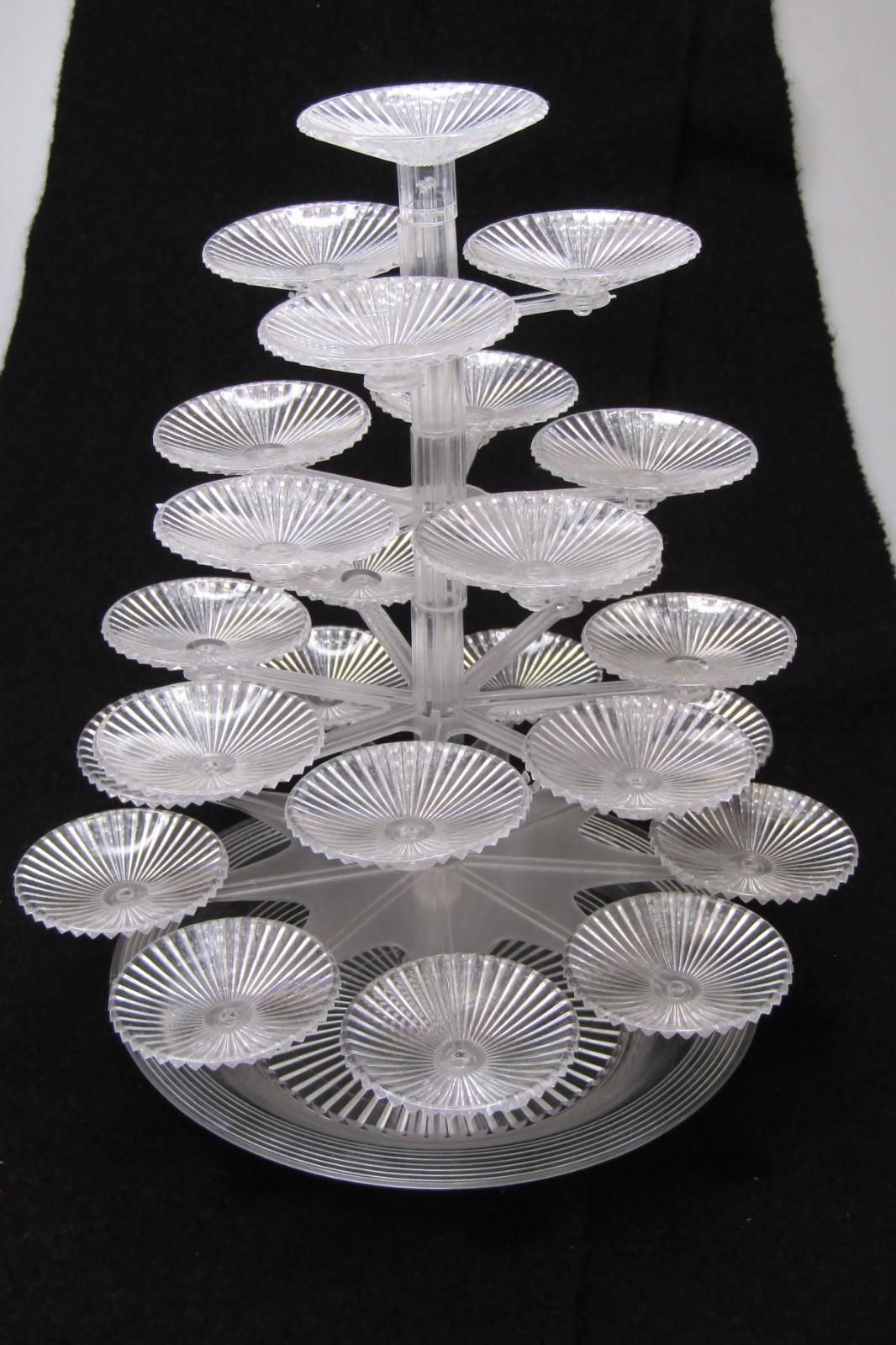 Vintage Holiday Plastic Crystal 11″ Tree Union Candy Centerpiece Party Tray