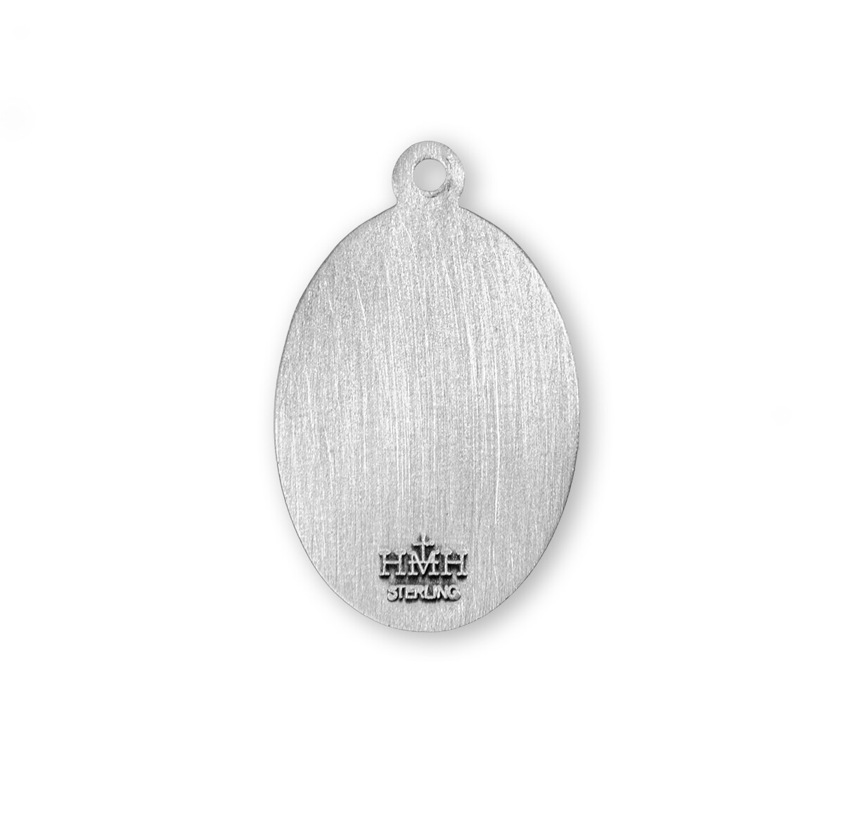 Saint St Emma- Sterling Silver 7/8″ Oval Medal + 18″ Chain – S943318